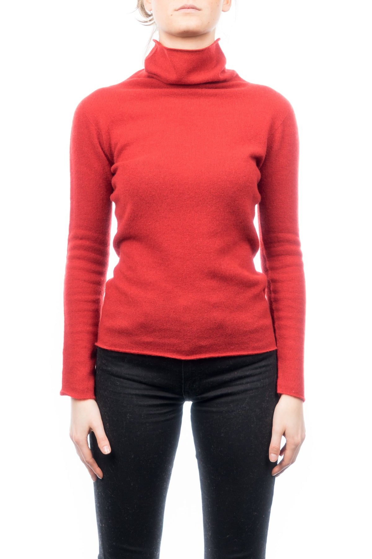 Red Women's 100% Cashmere Turtleneck