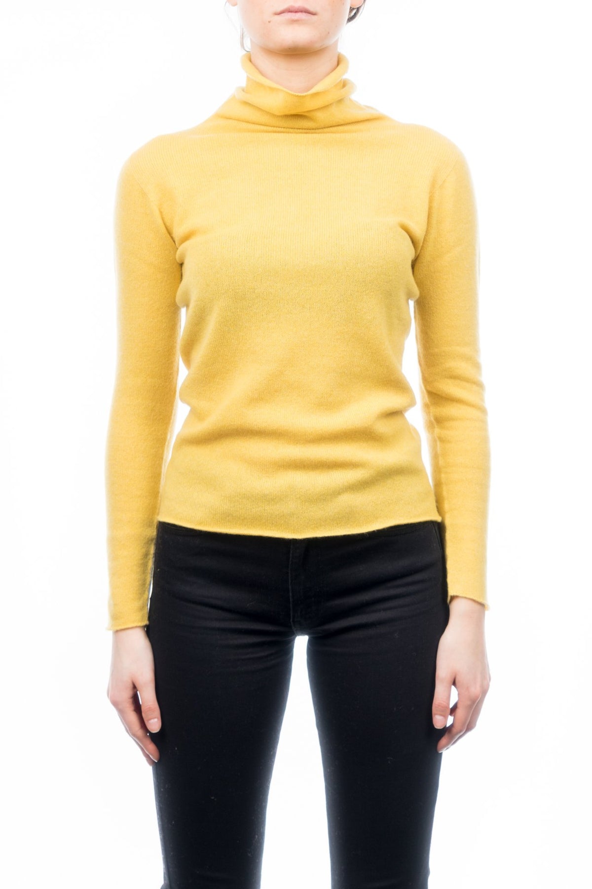 Yellow Women's 100% Cashmere Turtleneck