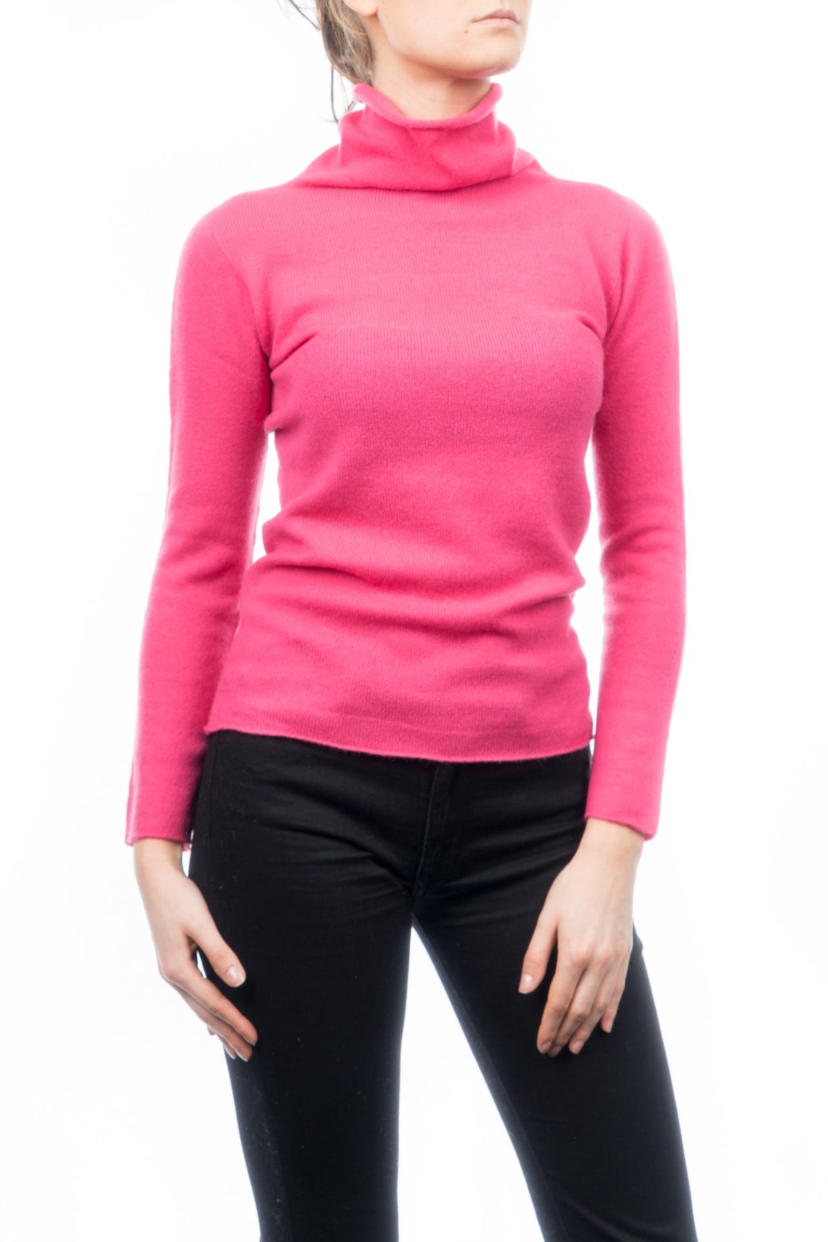 Fuchsia Women's 100% Cashmere Turtleneck, view 2
