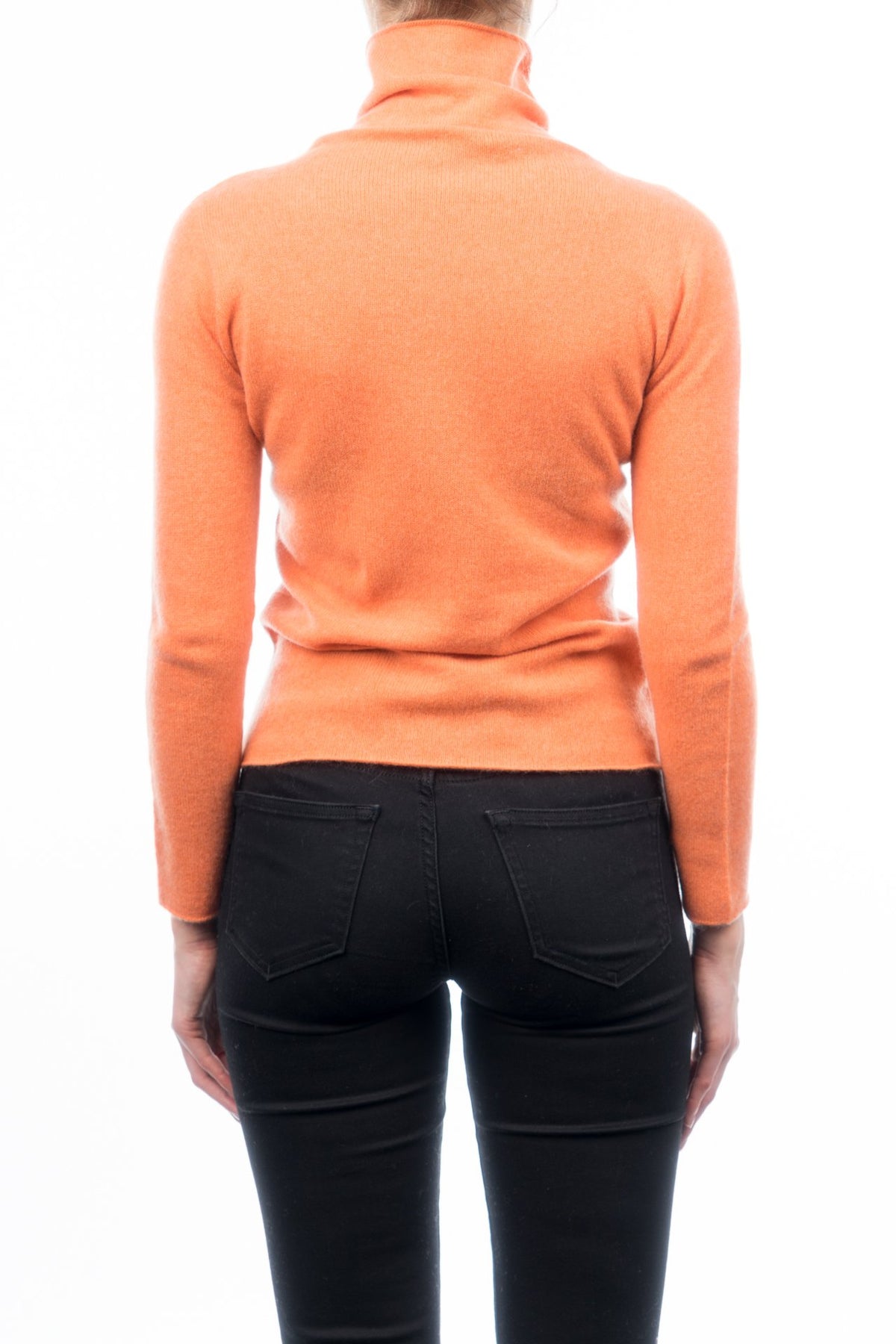 Orange Women's 100% Cashmere Turtleneck, view 3