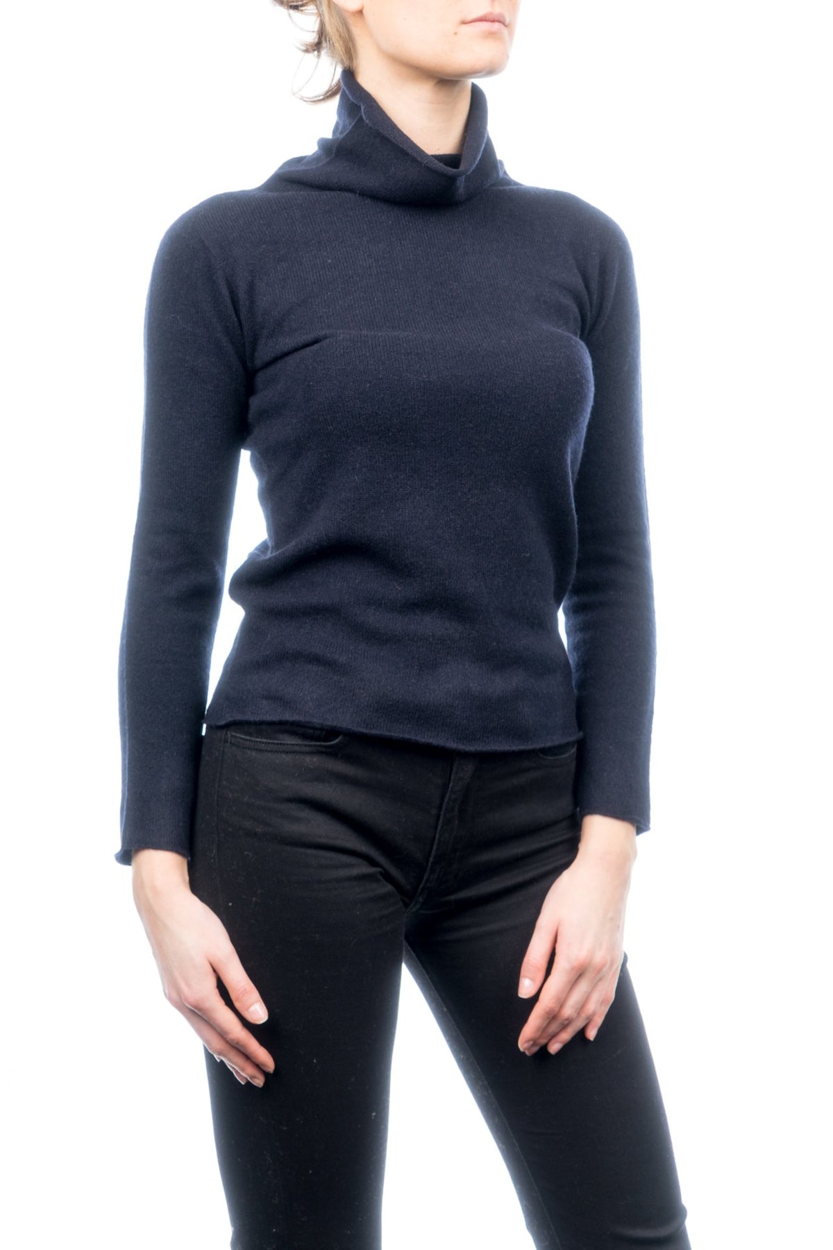 Blue Women's 100% Cashmere Turtleneck, view 2