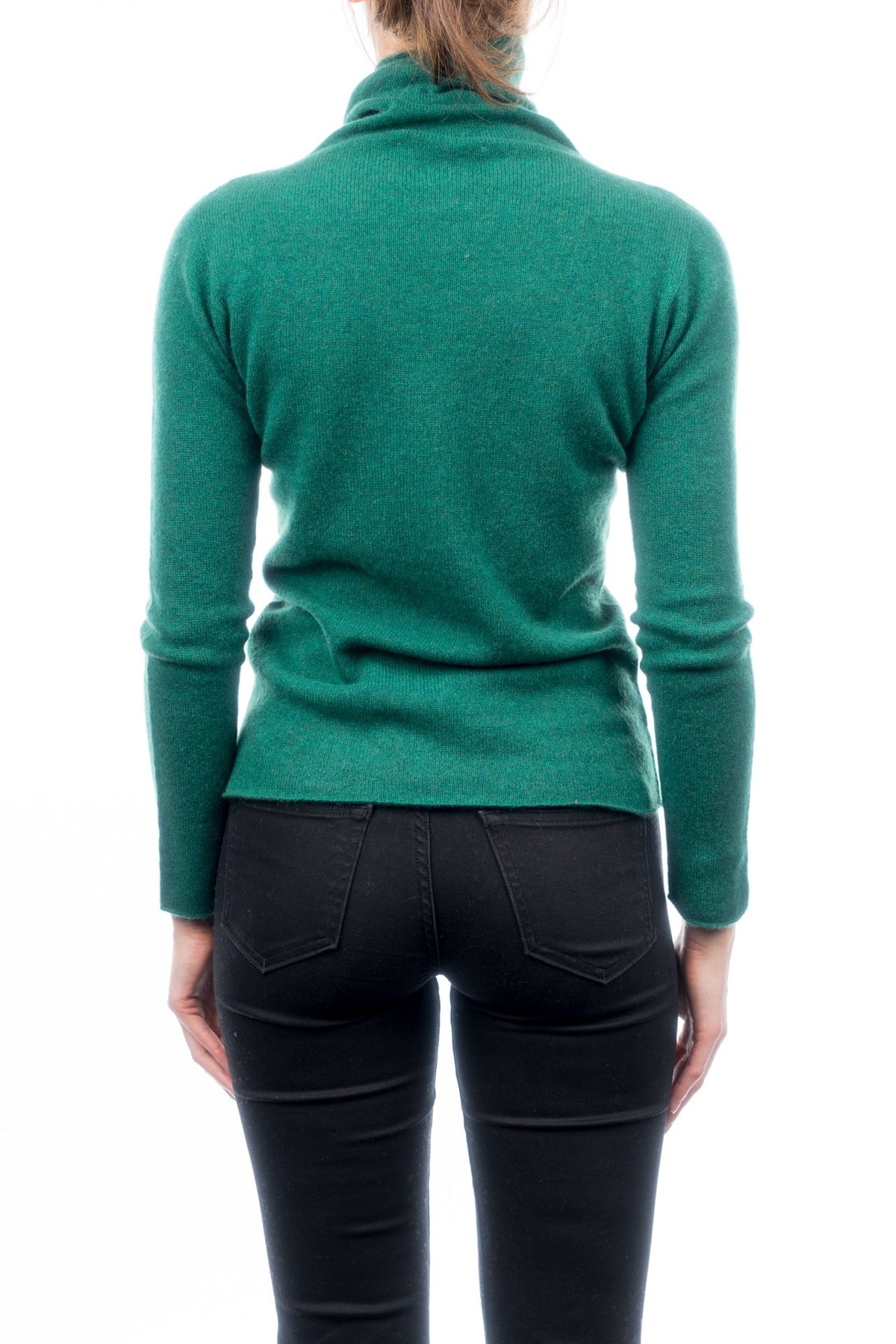Green Women's 100% Cashmere Turtleneck, view 3