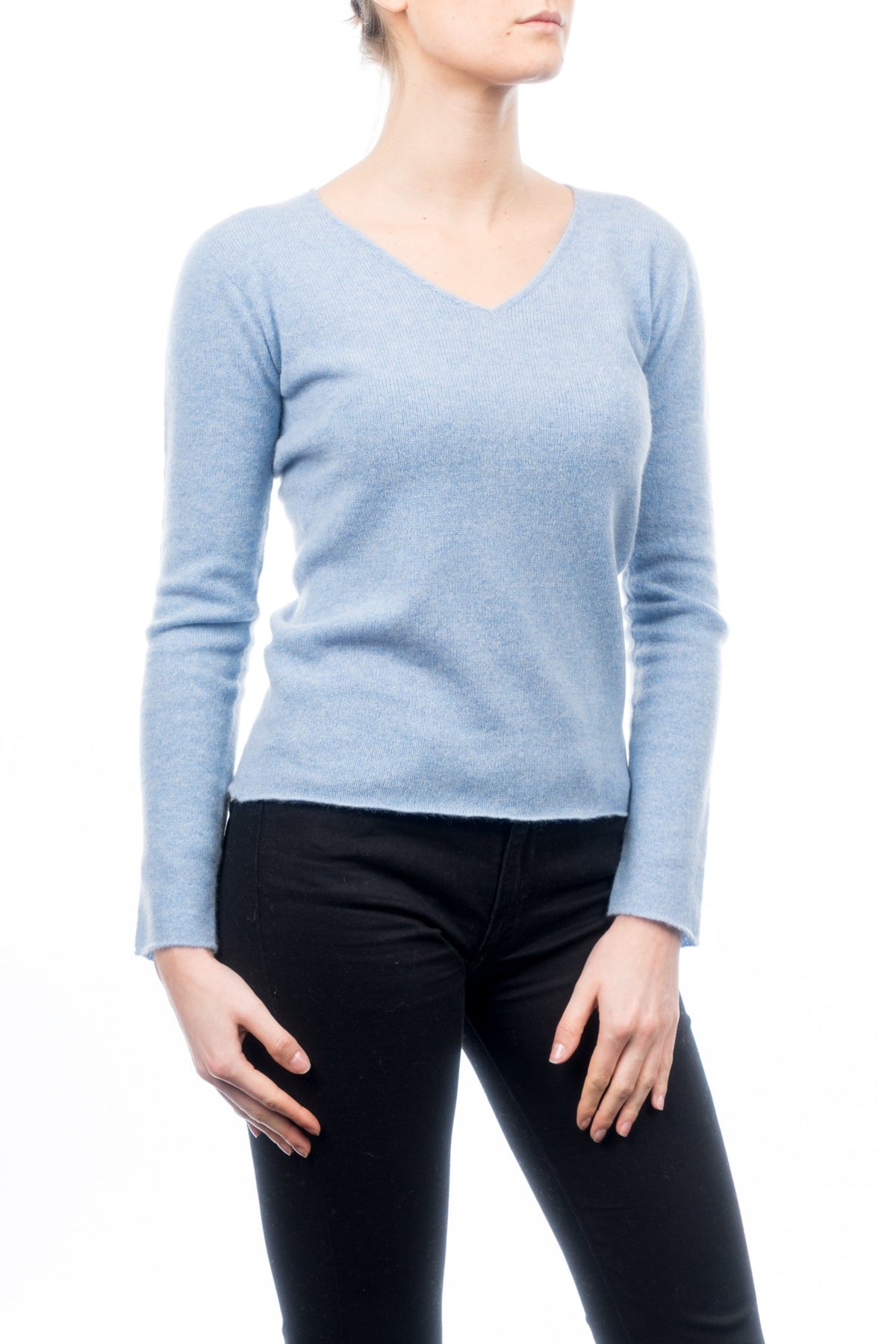 Sky Women's 100% Cashmere V-Neck