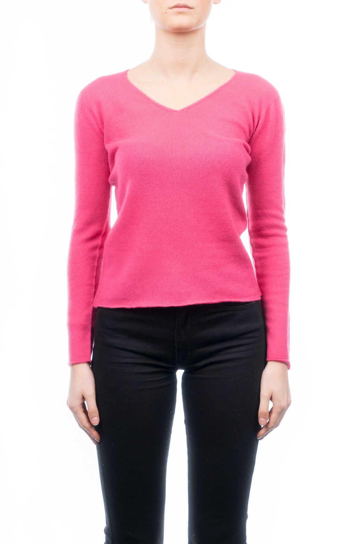 Sky Women's 100% Cashmere V-Neck, view 3
