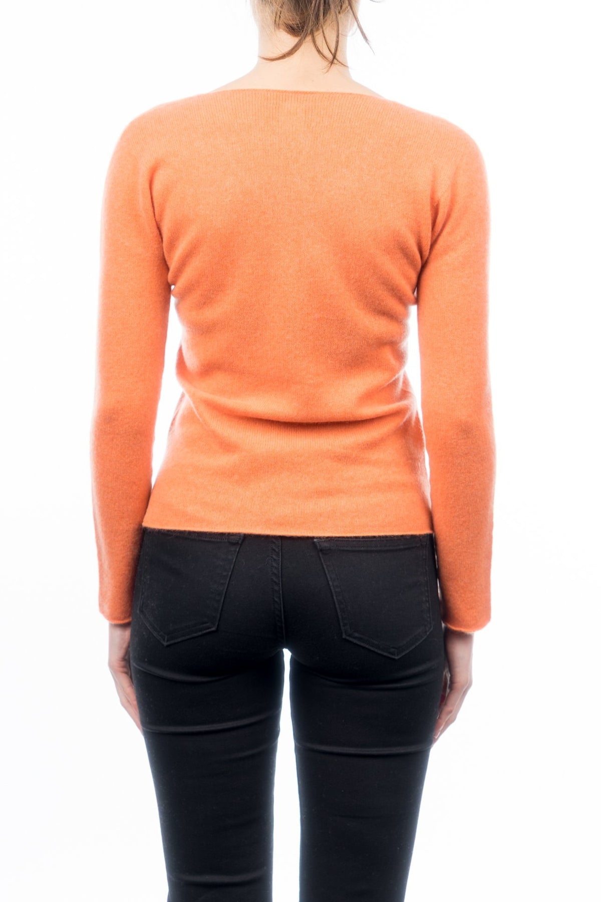 Orange Women's 100% Cashmere V-Neck, view 2