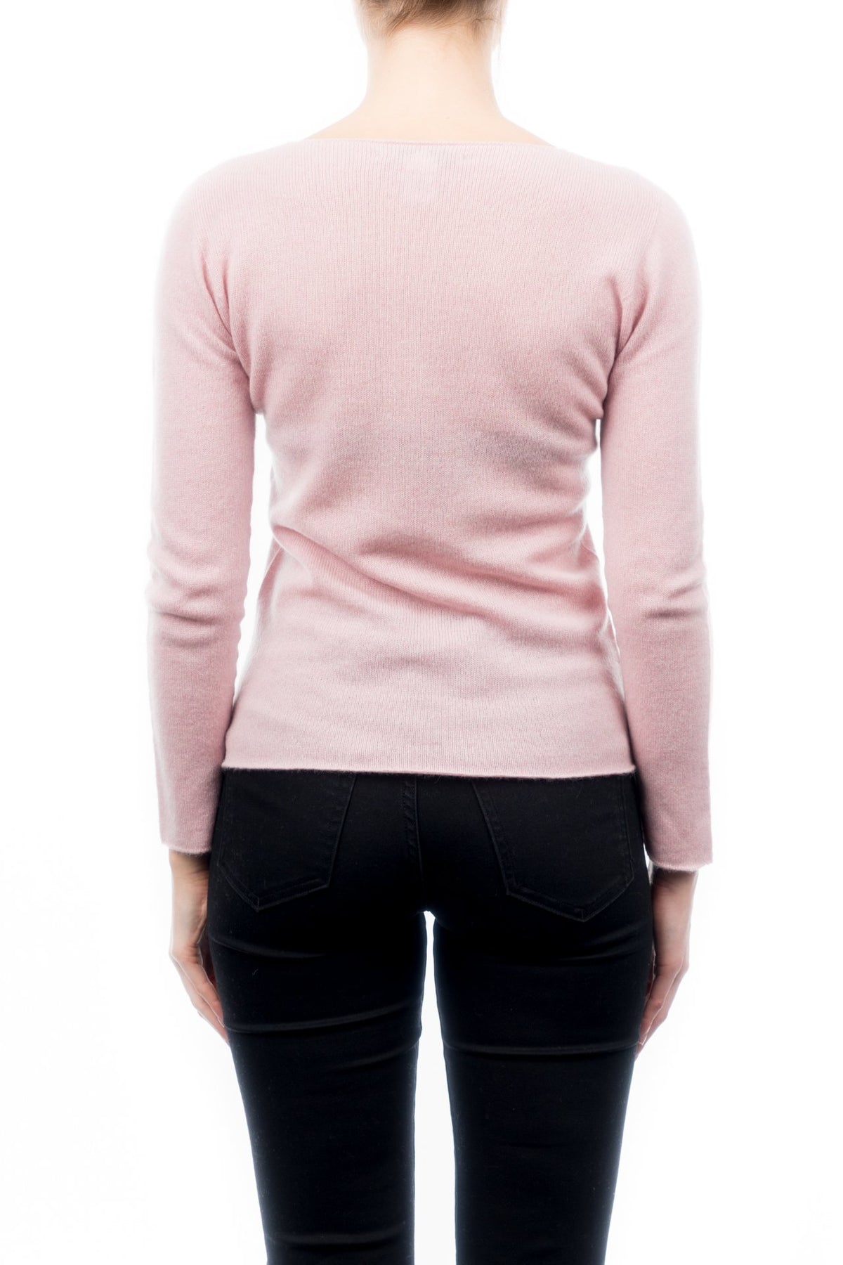 Pink Women's 100% Cashmere Crewneck, view 2