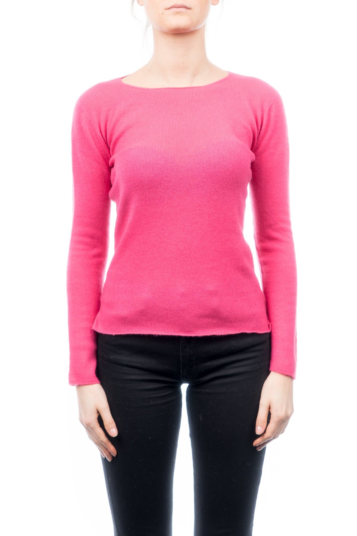 Fuchsia Women's 100% Cashmere Crewneck