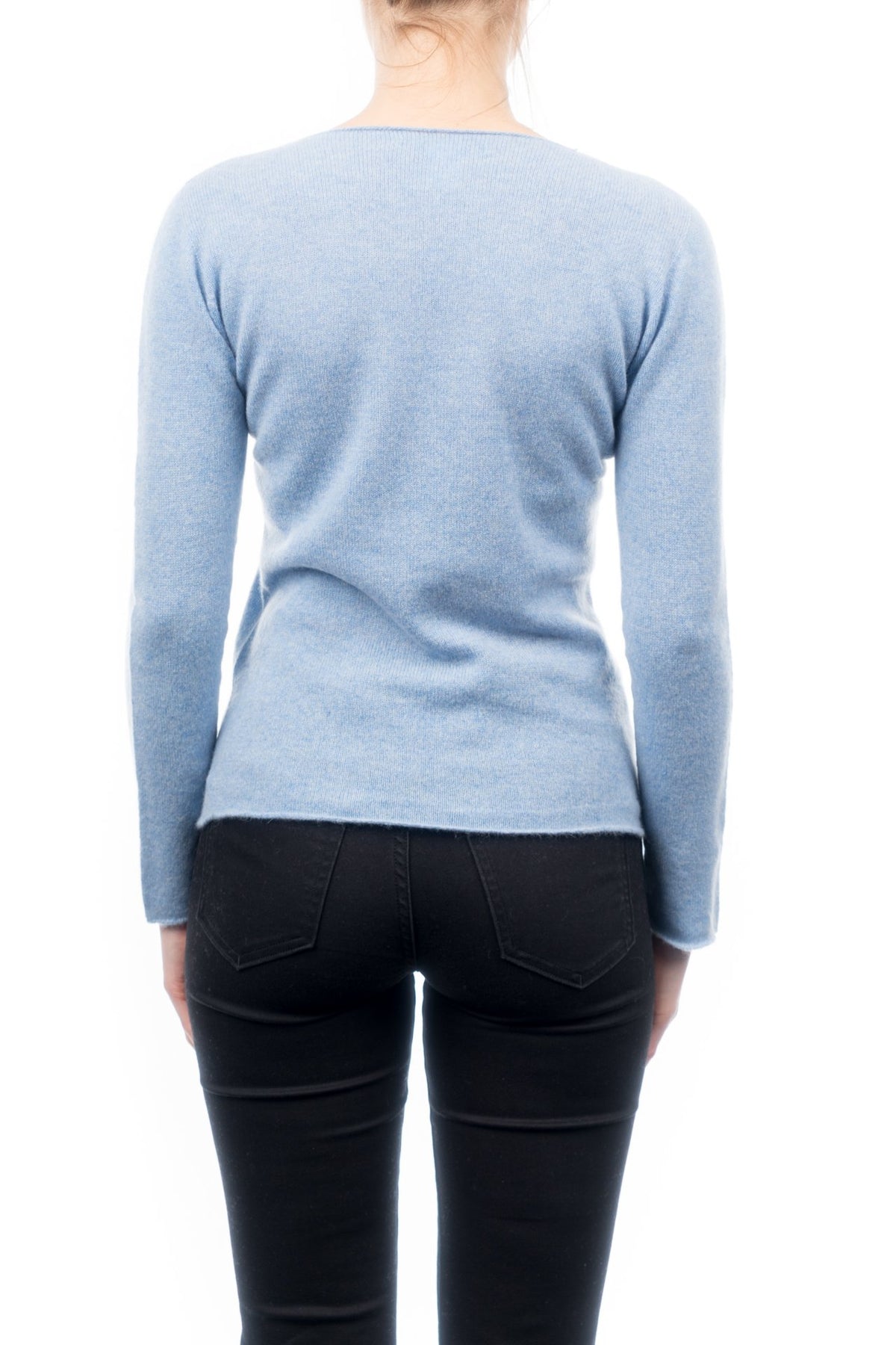 Sky Women's 100% Cashmere Crewneck, view 3