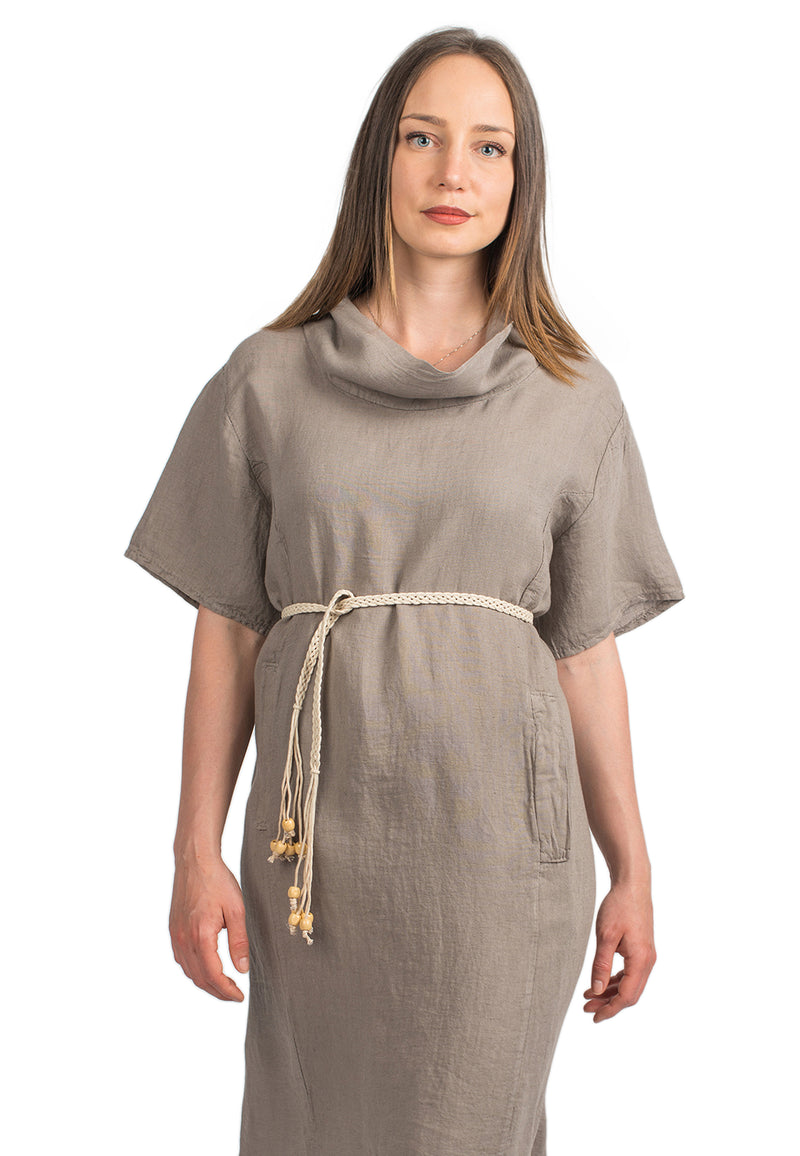 Short dress in 100% Linen