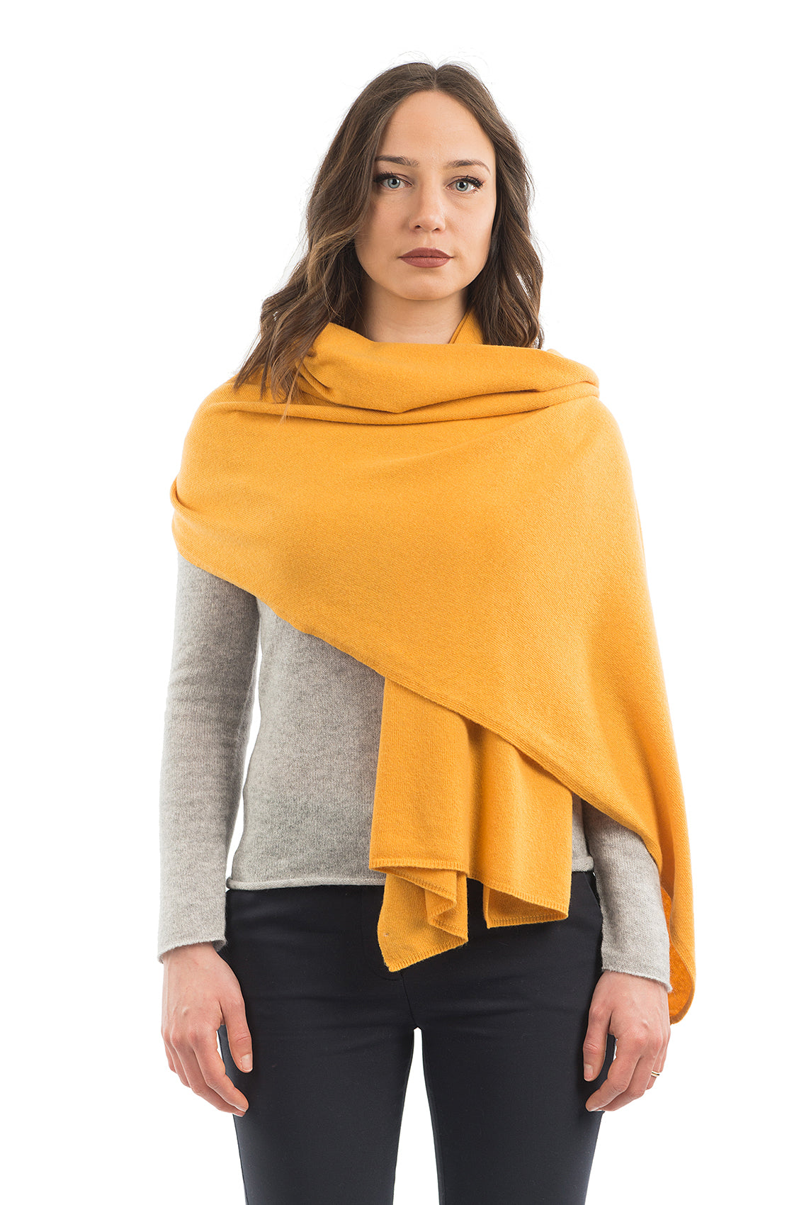 Yellow Women's Cashmere Blend Wrap, view 2