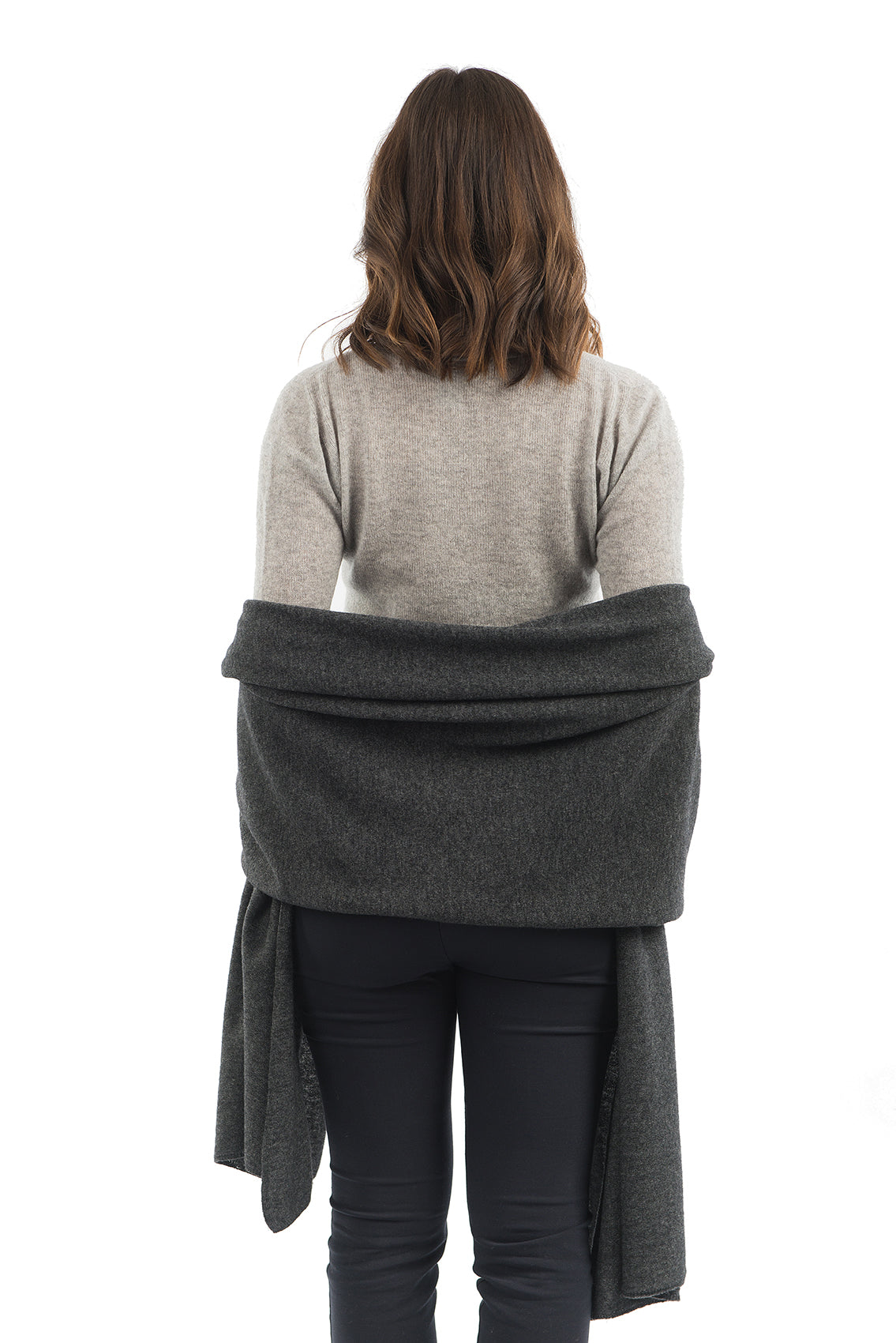 Charcoal Women's Cashmere Blend Wrap, view 3