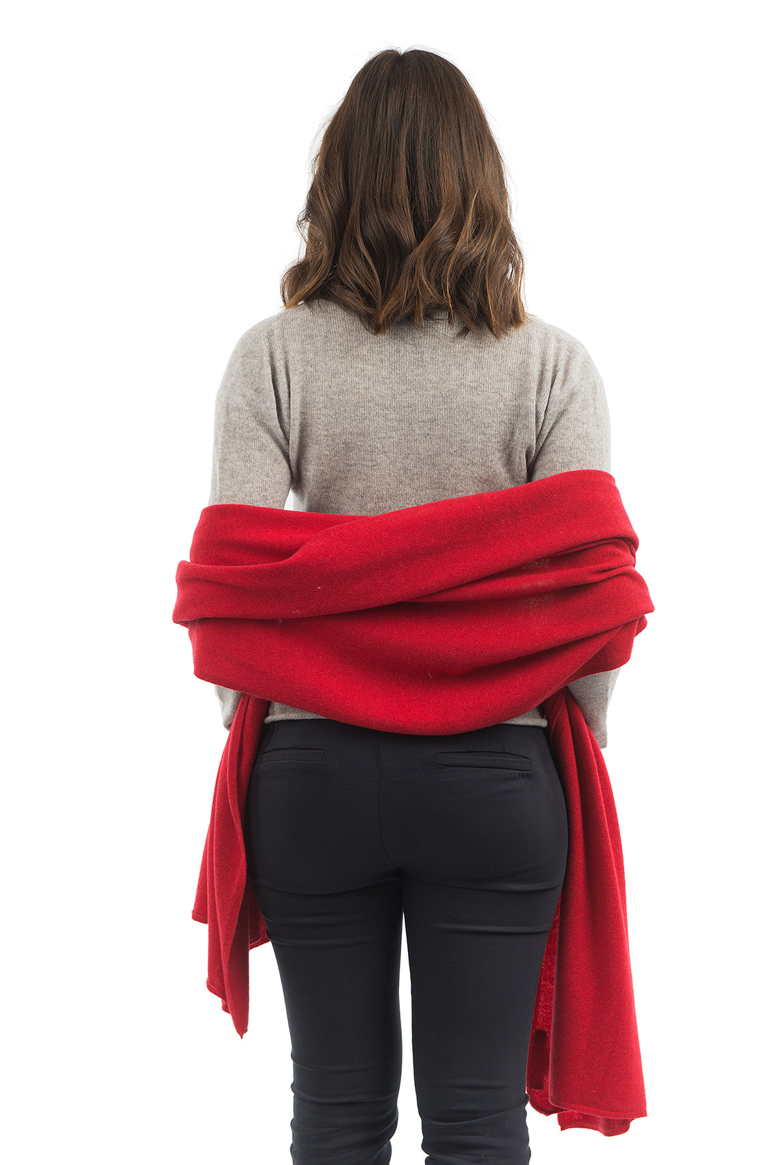 Red Women's Cashmere Blend Wrap, view 3