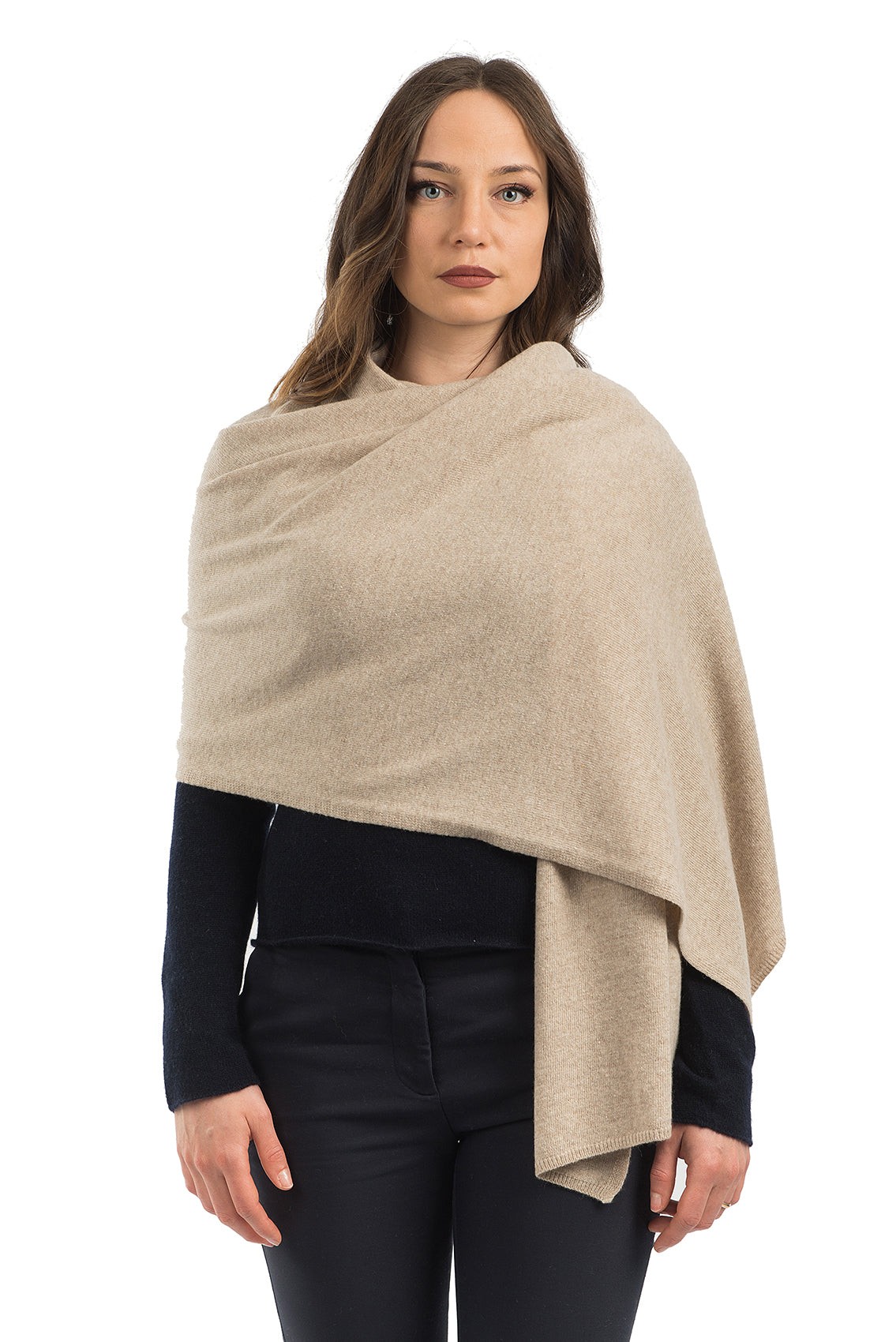 Beige Women's Cashmere Blend Wrap, view 2