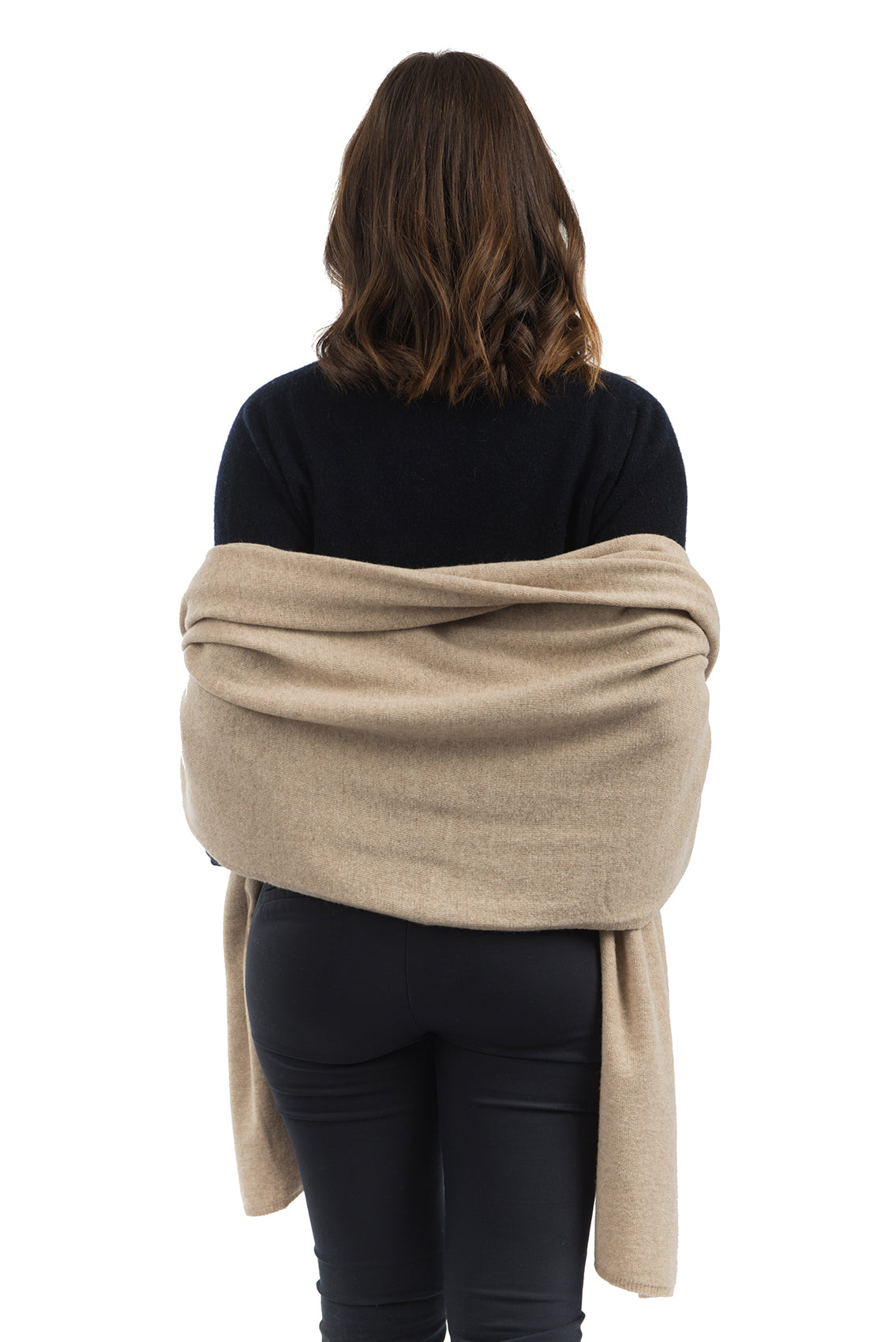 Beige Women's Cashmere Blend Wrap, view 3