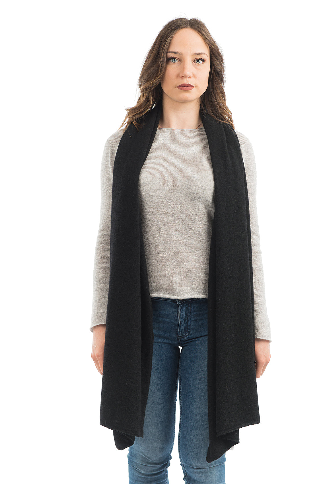 Black Women's Cashmere Blend Wrap, view 2