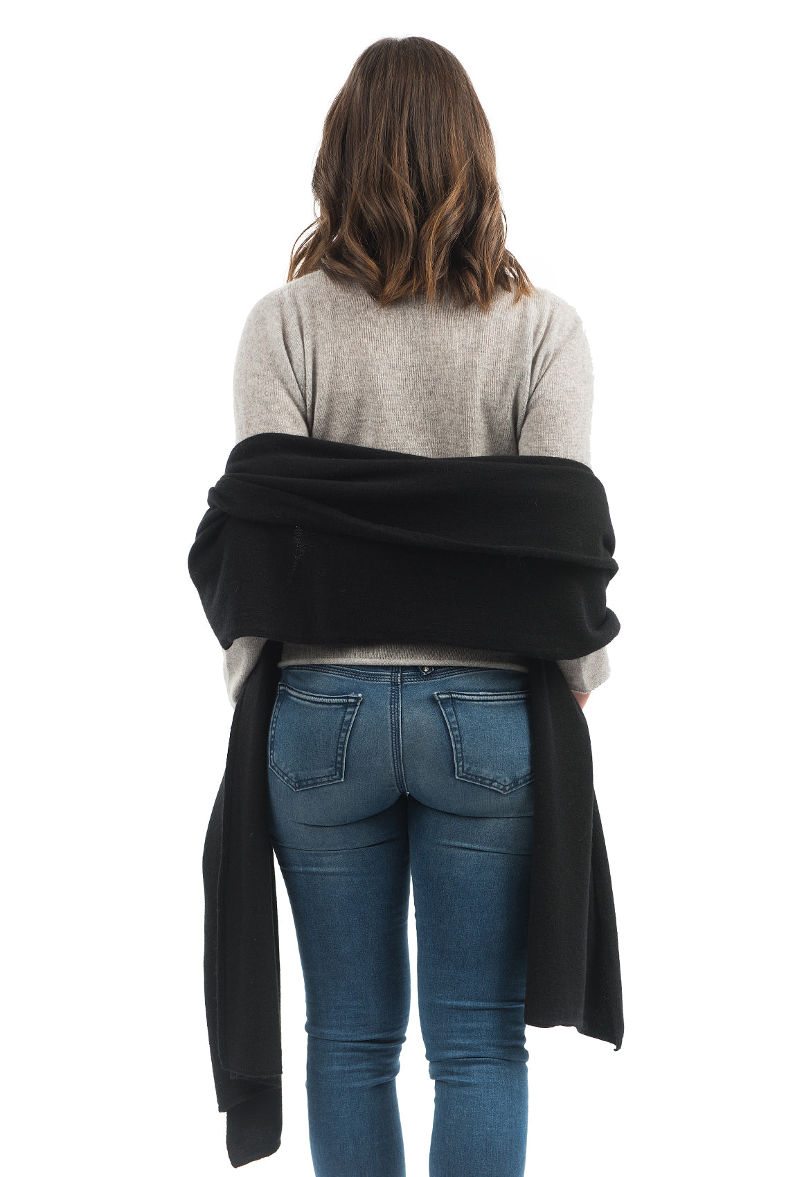 Black Women's Cashmere Blend Wrap, view 3
