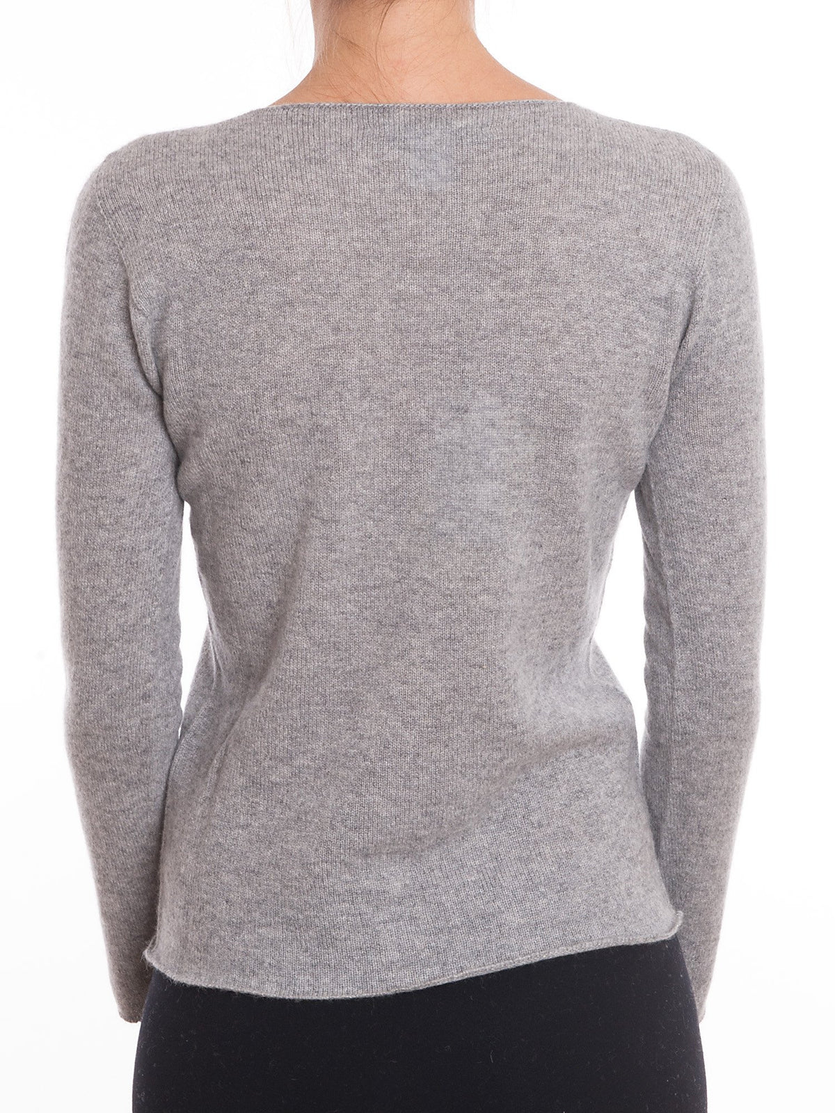 Blue Women's 100% Cashmere V-Neck, view 7