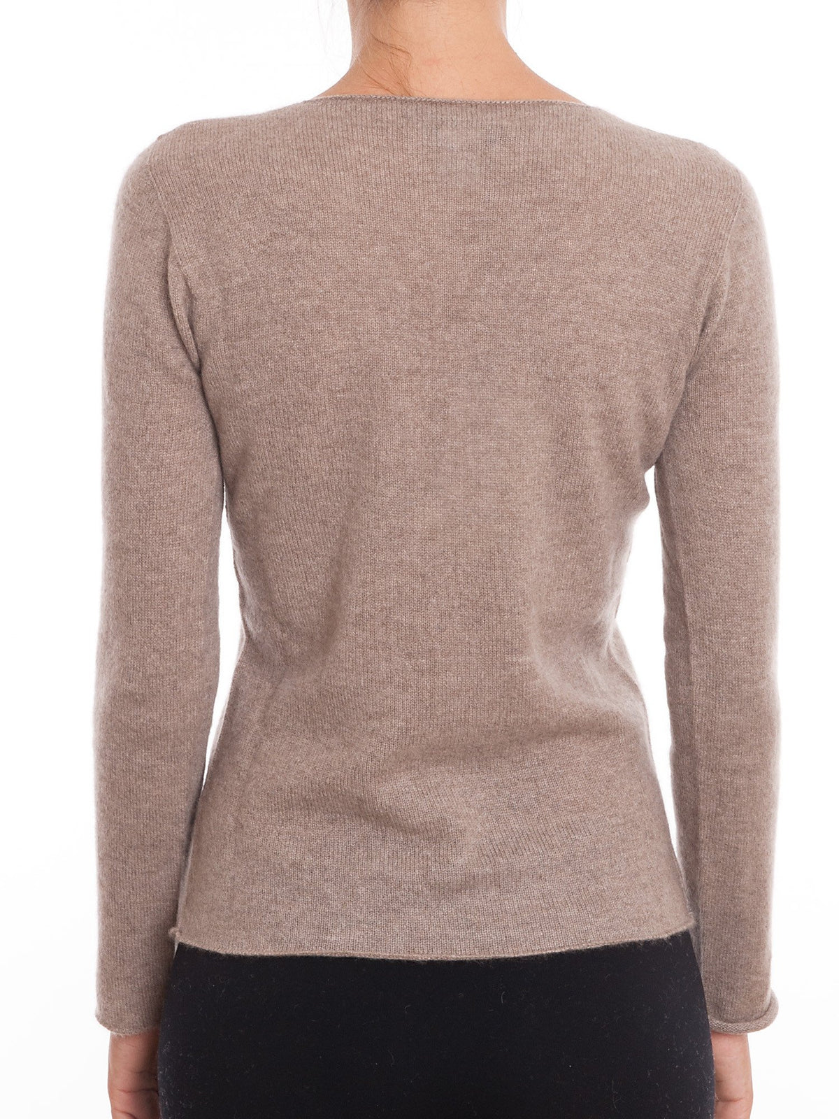 Mink Women's 100% Cashmere V-Neck, view 5