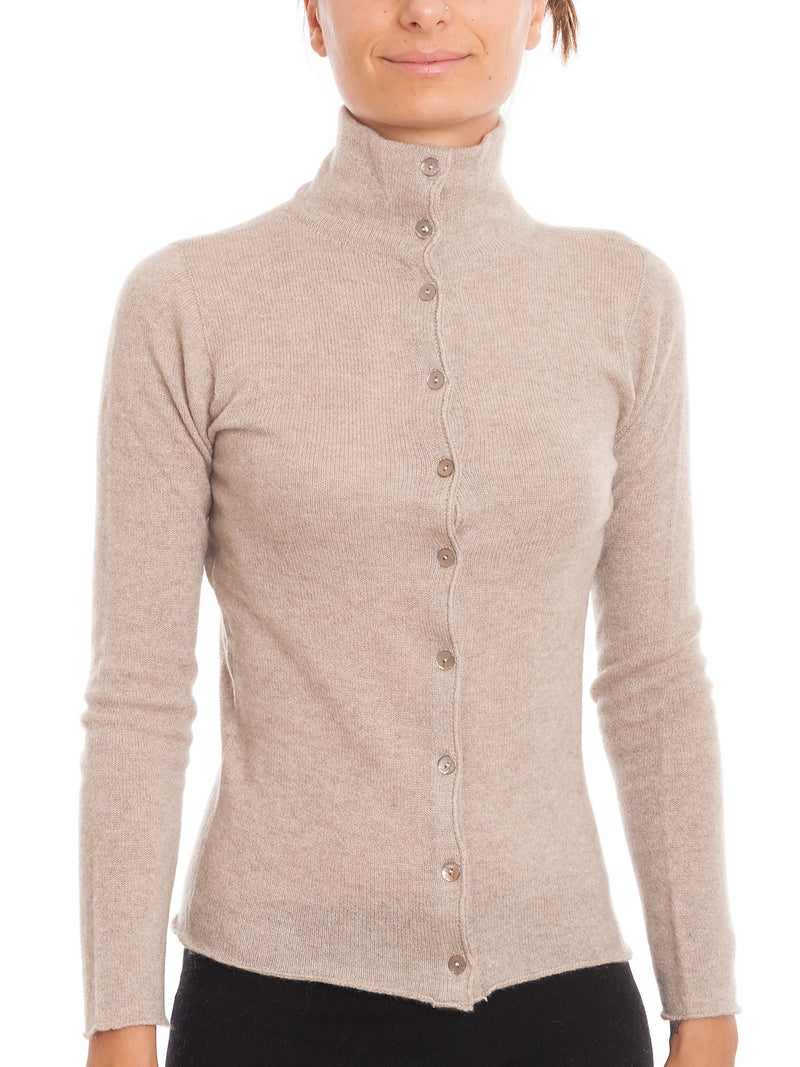 Bomber Jacket With Buttons 100 Cashmere | Dalle Piane Cashmere