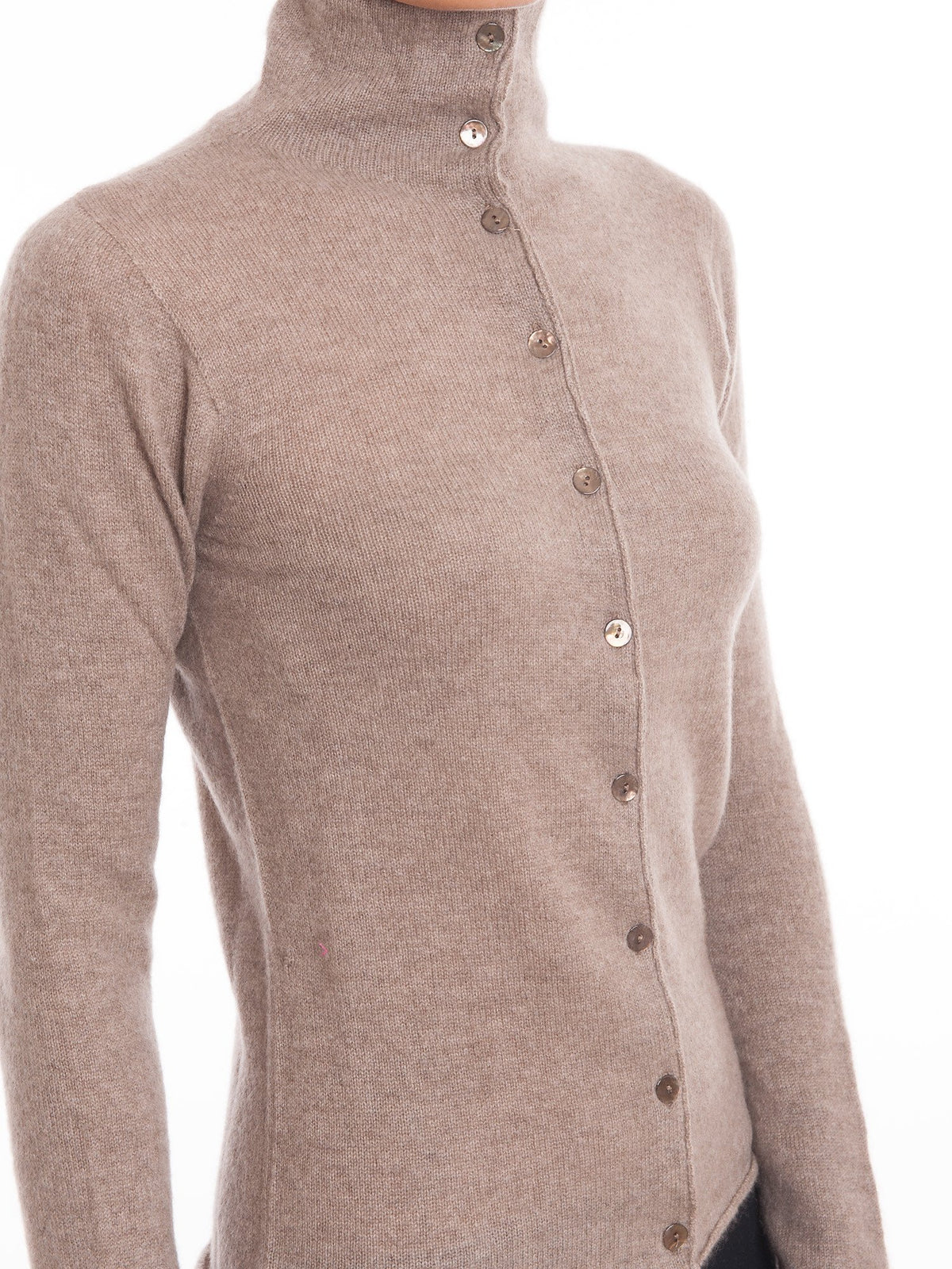 Mink Women's 100% Cashmere Mock Neck Bomber, view 2